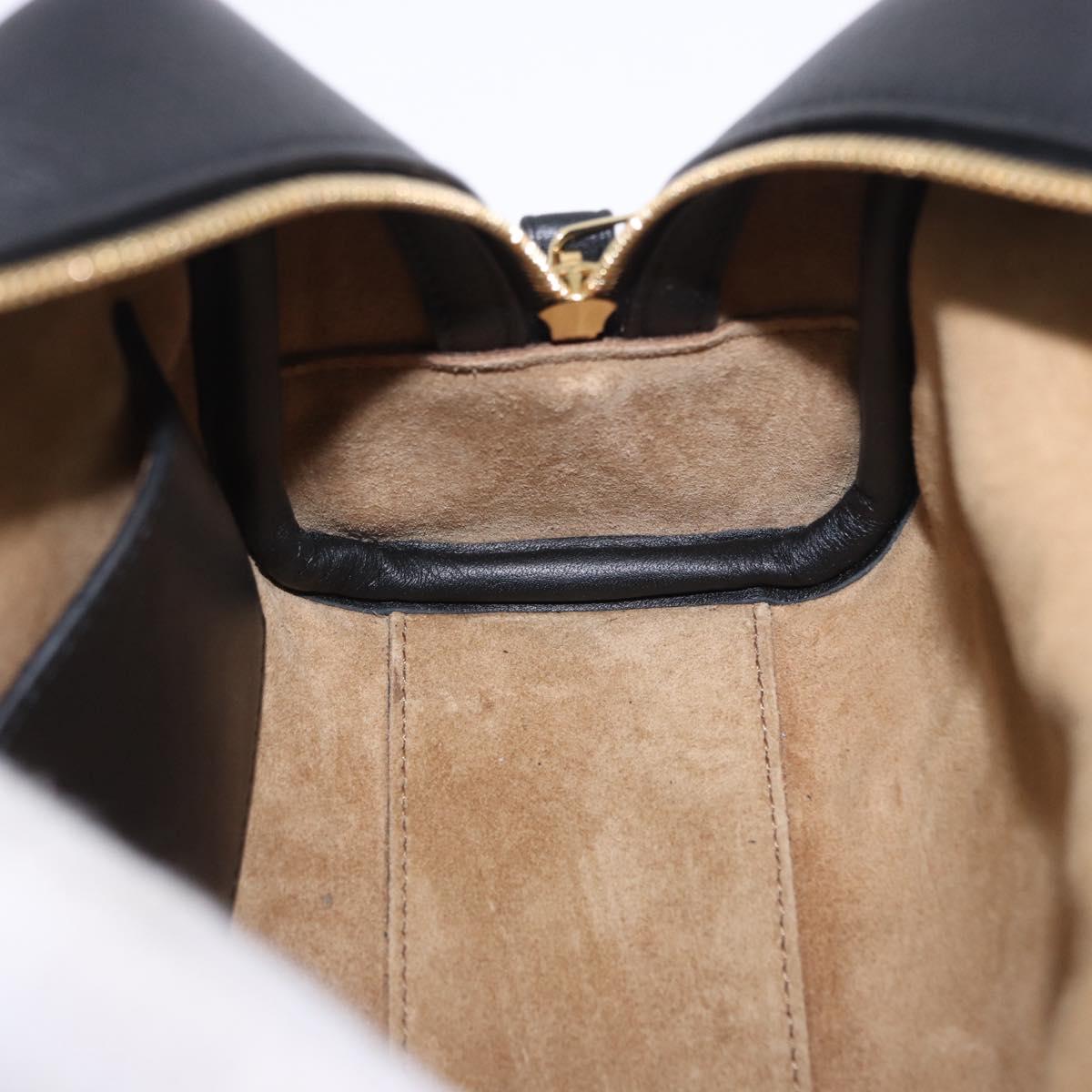 LOEWE Anagram Amazona 16 Hand Bag Canvas 2way Black Gold Tone Auth 199041SAM