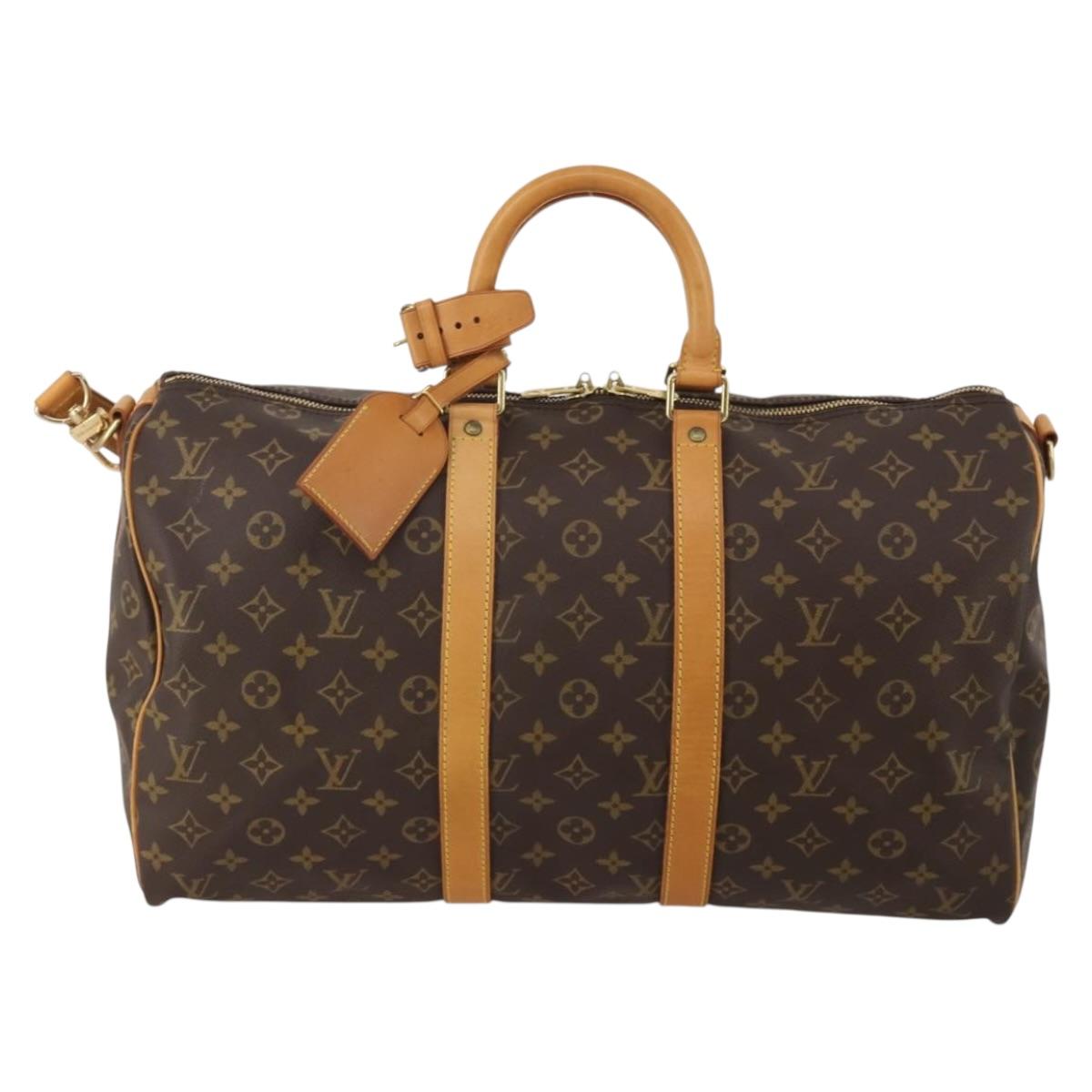 LOUIS VUITTON Monogram Keepall Bandouliere 45 Boston Bag M41418 LV Auth 199045A