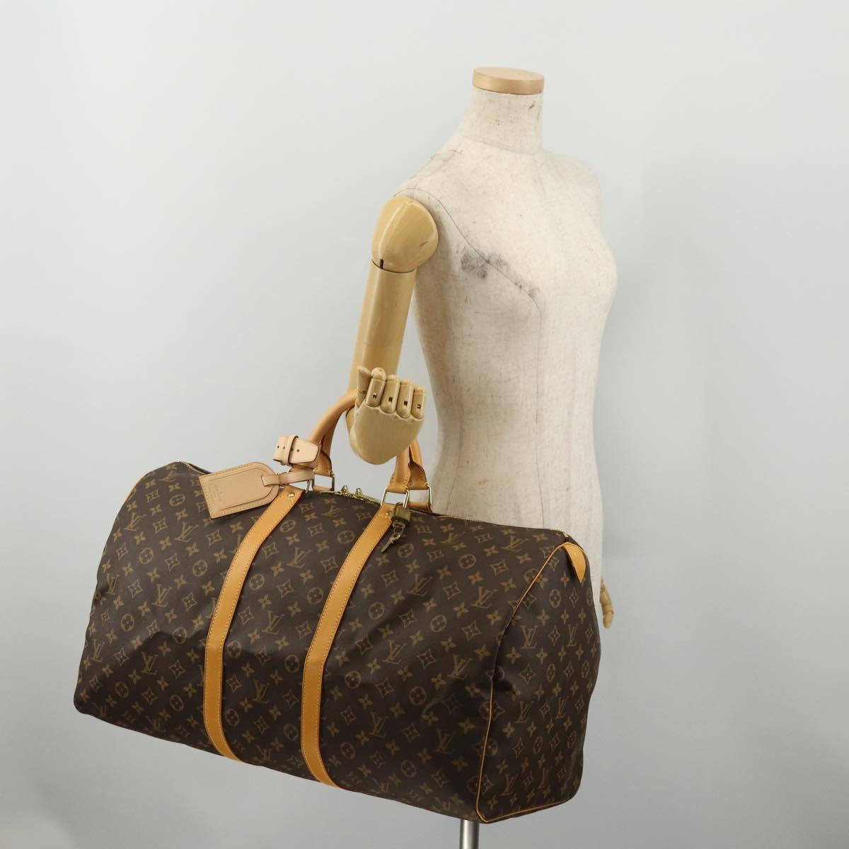 LOUIS VUITTON Monogram Keepall 55 Boston Bag M41424 LV Auth 199046A