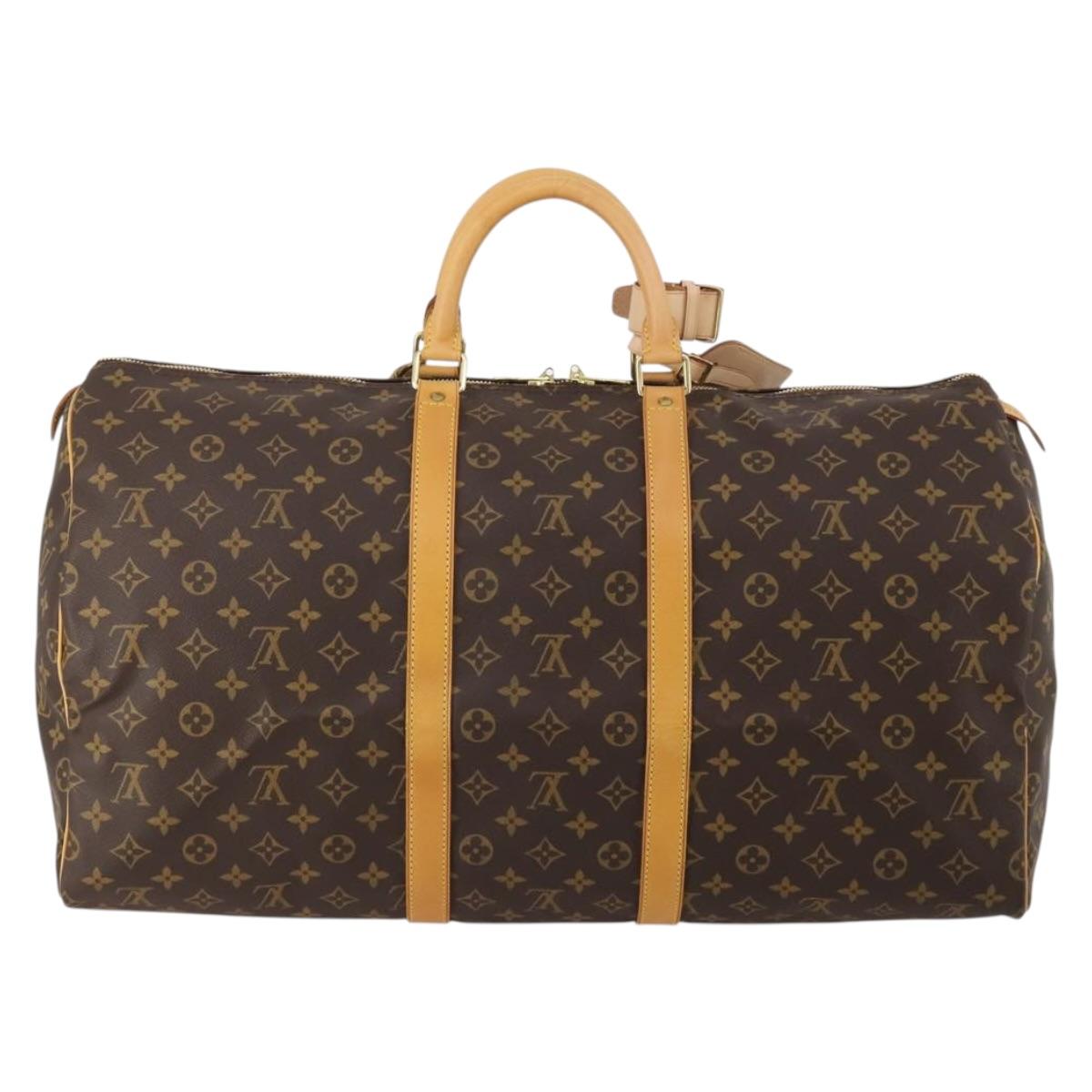 LOUIS VUITTON Monogram Keepall 55 Boston Bag M41424 LV Auth 199046A