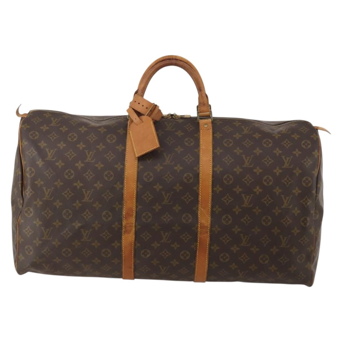 LOUIS VUITTON Monogram Keepall 60 Boston Bag M41422 LV Auth 199048