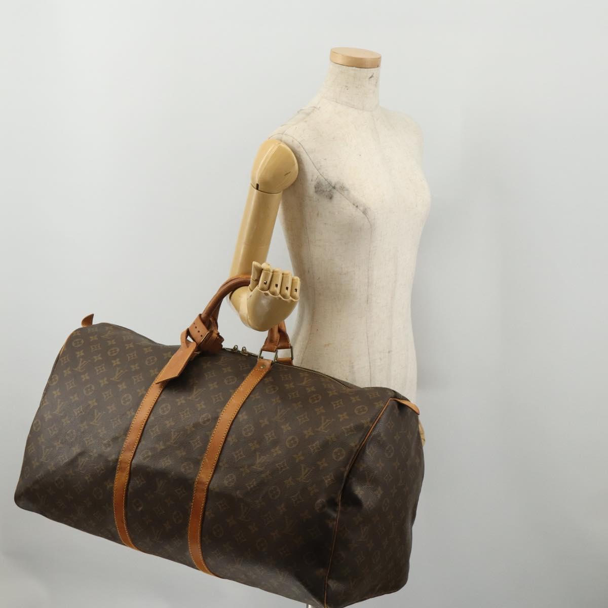 LOUIS VUITTON Monogram Keepall 60 Boston Bag M41422 LV Auth 199048