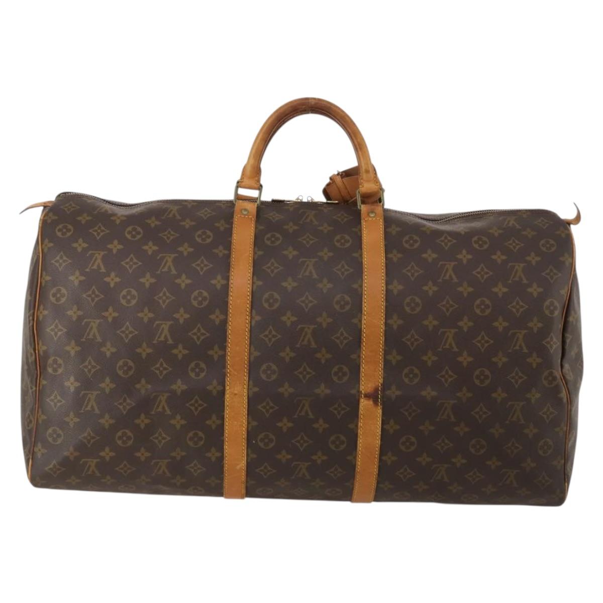 LOUIS VUITTON Monogram Keepall 60 Boston Bag M41422 LV Auth 199048