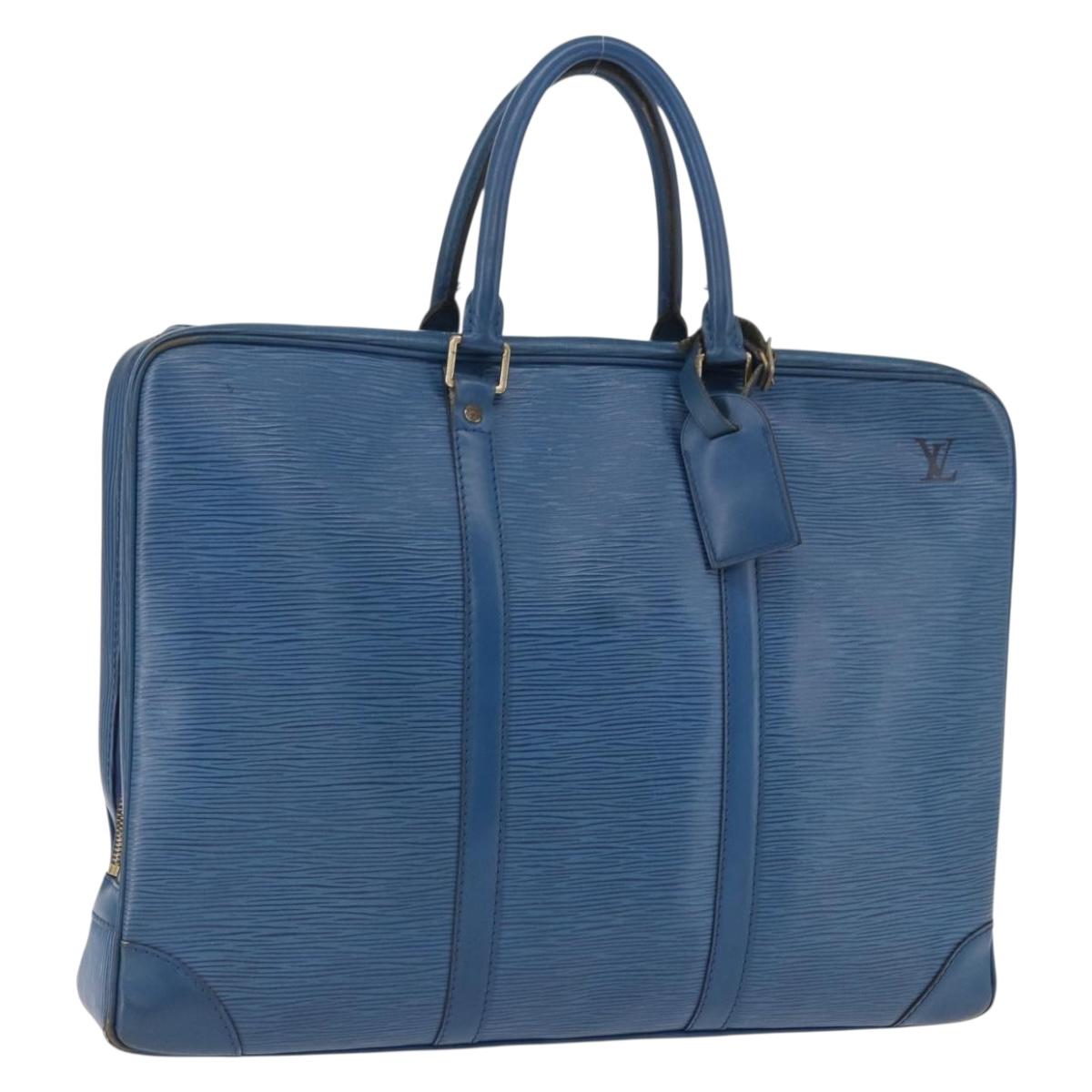 LOUIS VUITTON Epi Porte Documents Voyage Business Bag Blue M54475 LV Auth 199049