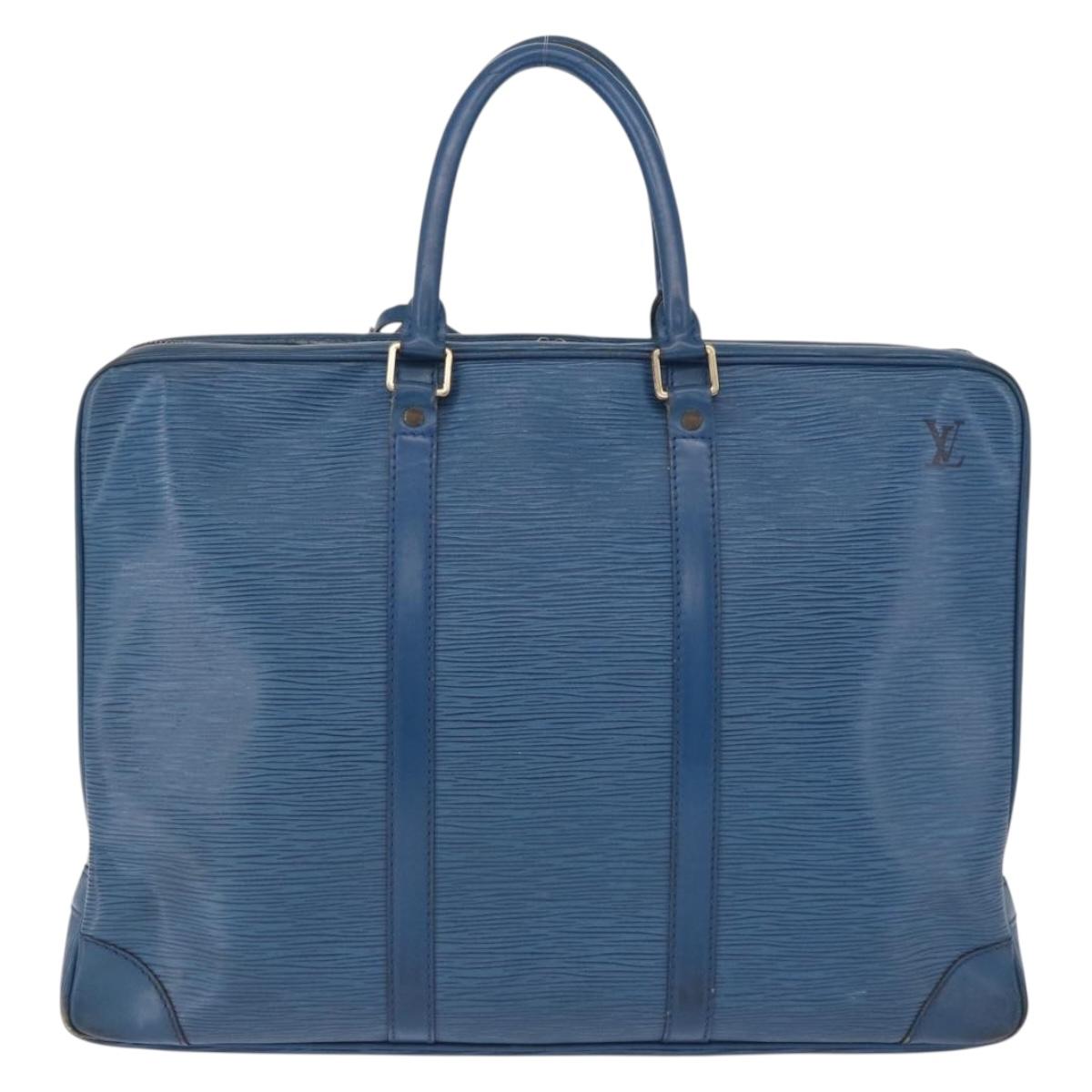 LOUIS VUITTON Epi Porte Documents Voyage Business Bag Blue M54475 LV Auth 199049
