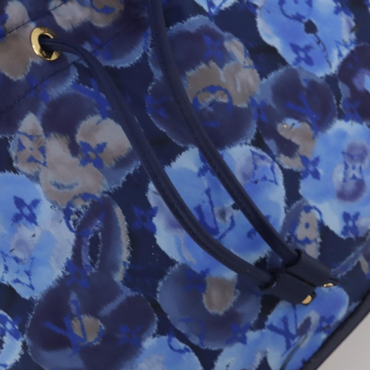 LOUIS VUITTON Monogram Ikat Flower Noeful MM Hand Bag Blue M94312 LV Auth 199052