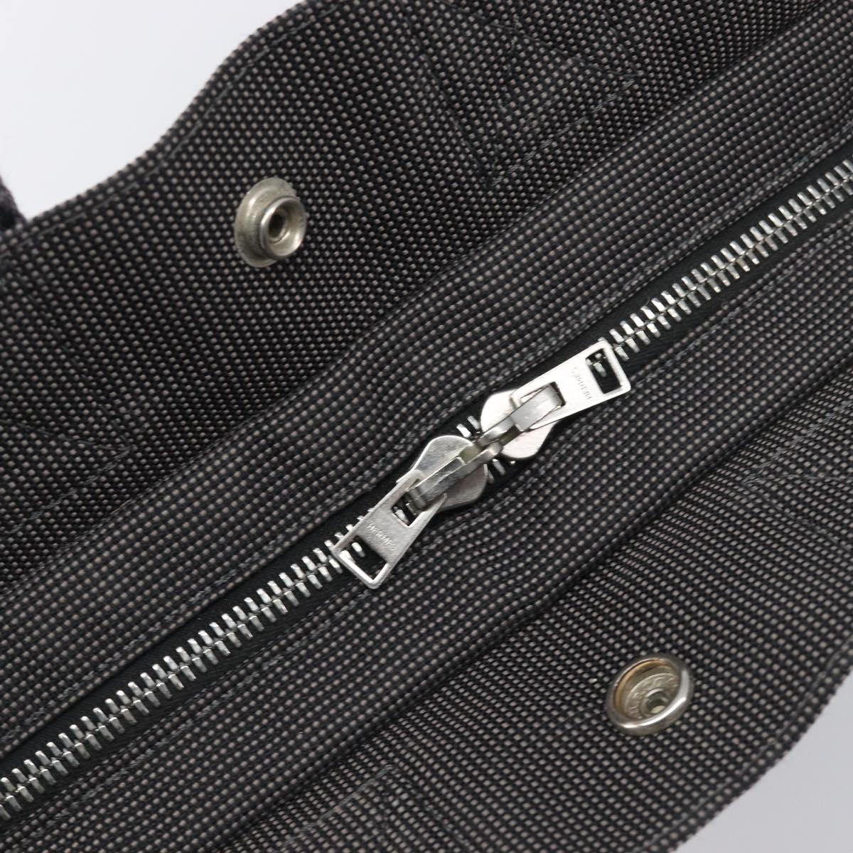 HERMES Her Line Tote PM Tote Bag Canvas Gray Silver Auth 199054A