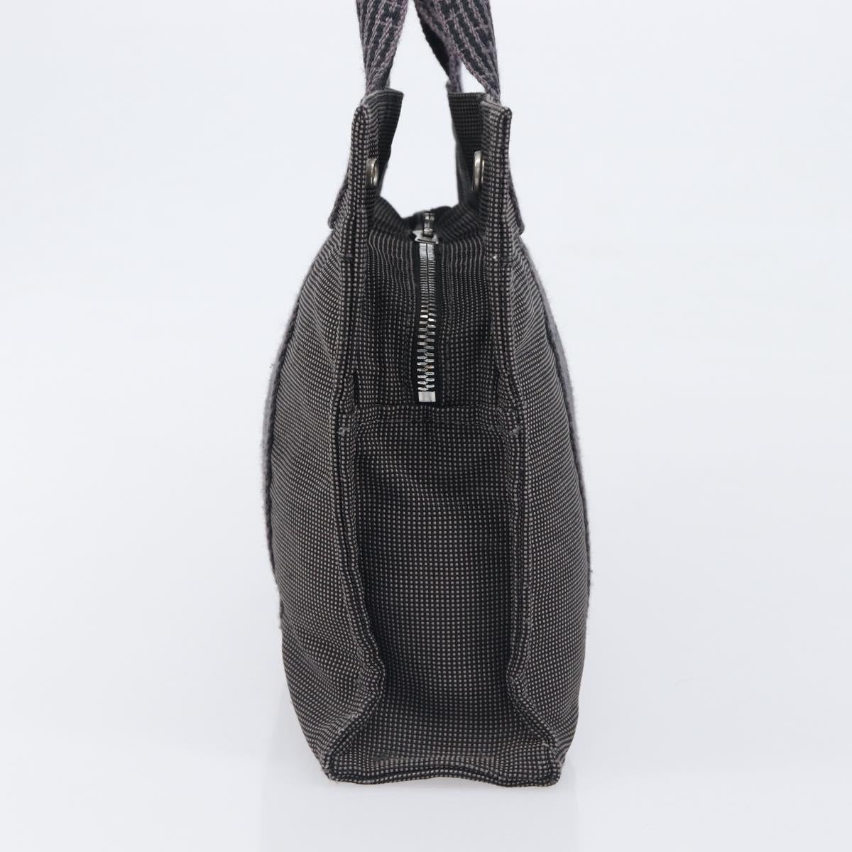 HERMES Her Line Tote PM Tote Bag Canvas Gray Silver Auth 199054A