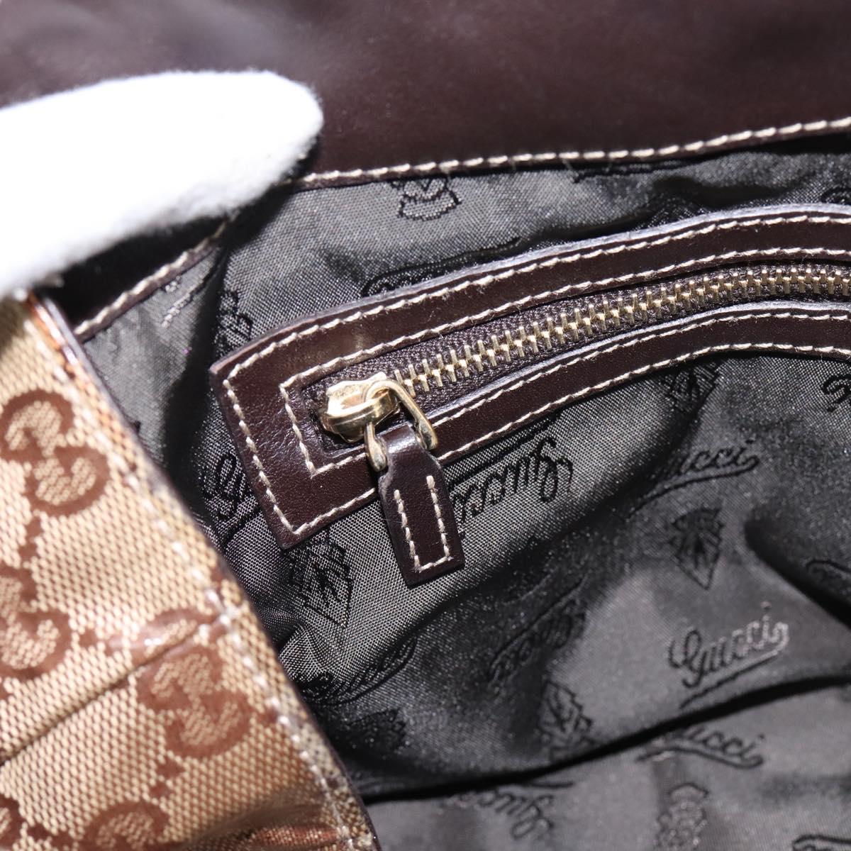 GUCCI GG Crystal Histeria Hand Bag Coated Canvas Beige Gold 197020 Auth 199055