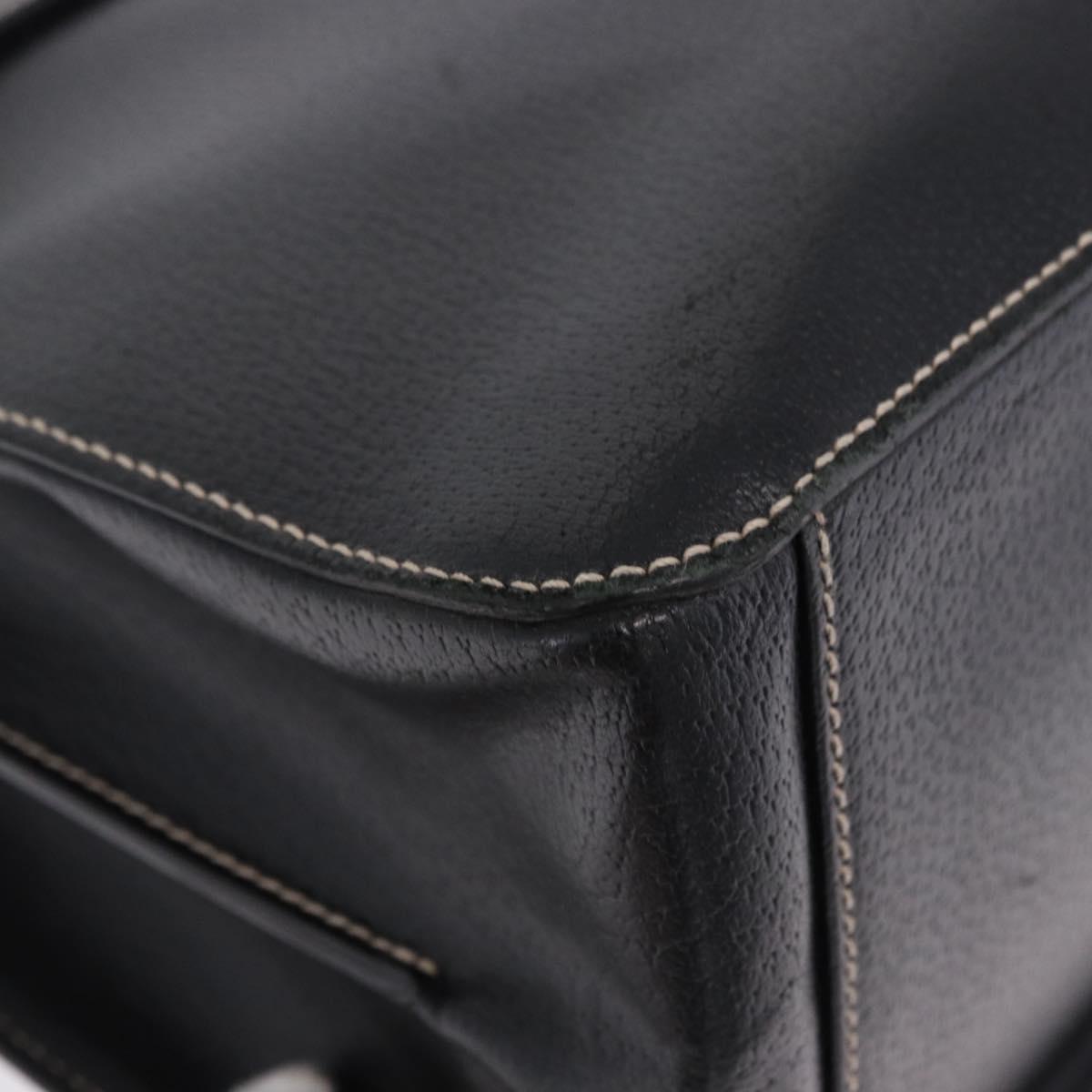 Salvatore Ferragamo Business Bag Leather Black Silver Auth 199057