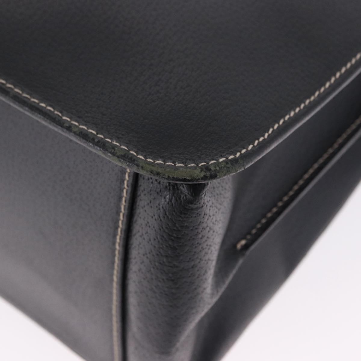 Salvatore Ferragamo Business Bag Leather Black Silver Auth 199057