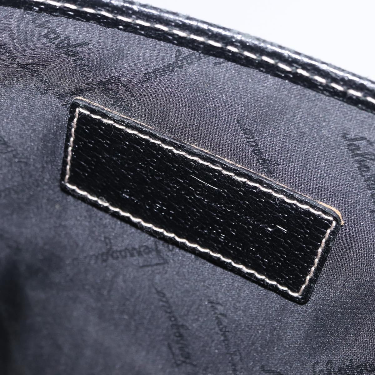 Salvatore Ferragamo Business Bag Leather Black Silver Auth 199057