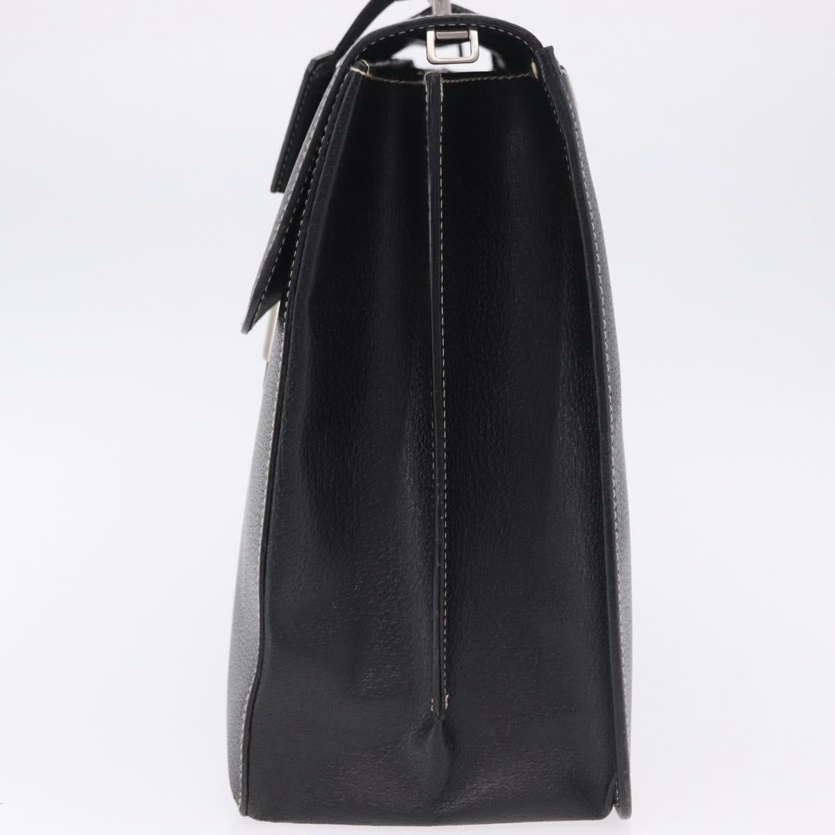 Salvatore Ferragamo Business Bag Leather Black Silver Auth 199057