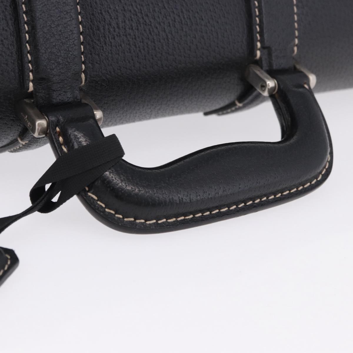 Salvatore Ferragamo Business Bag Leather Black Silver Auth 199057