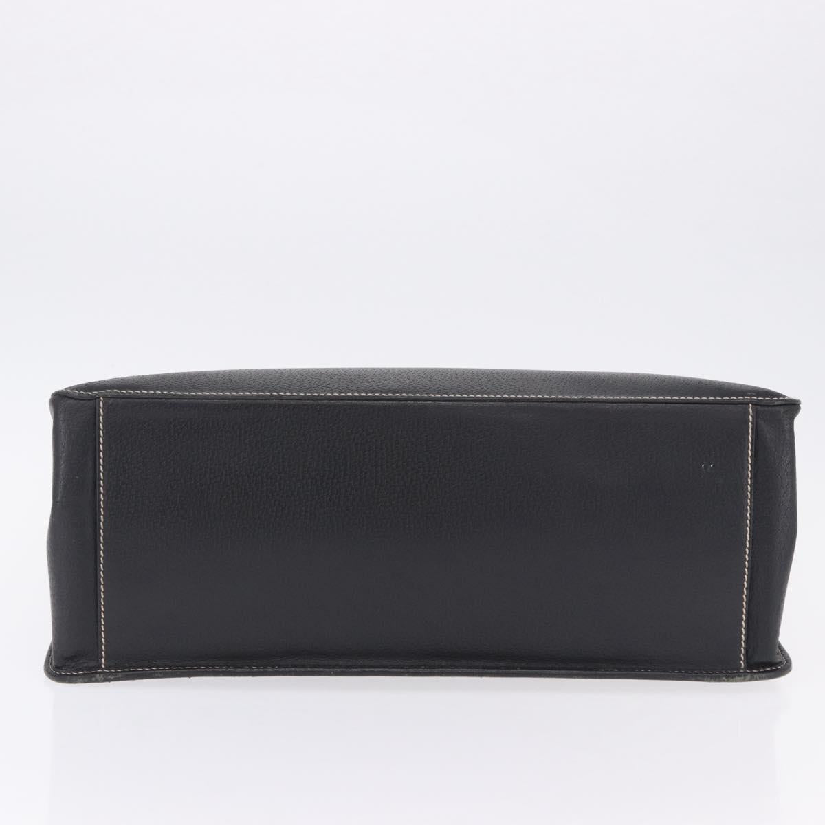 Salvatore Ferragamo Business Bag Leather Black Silver Auth 199057