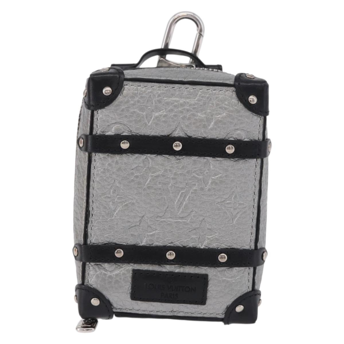 LOUIS VUITTON Monogram BackpackTrunk Charm Silver Black M01392 LV Auth 199063M