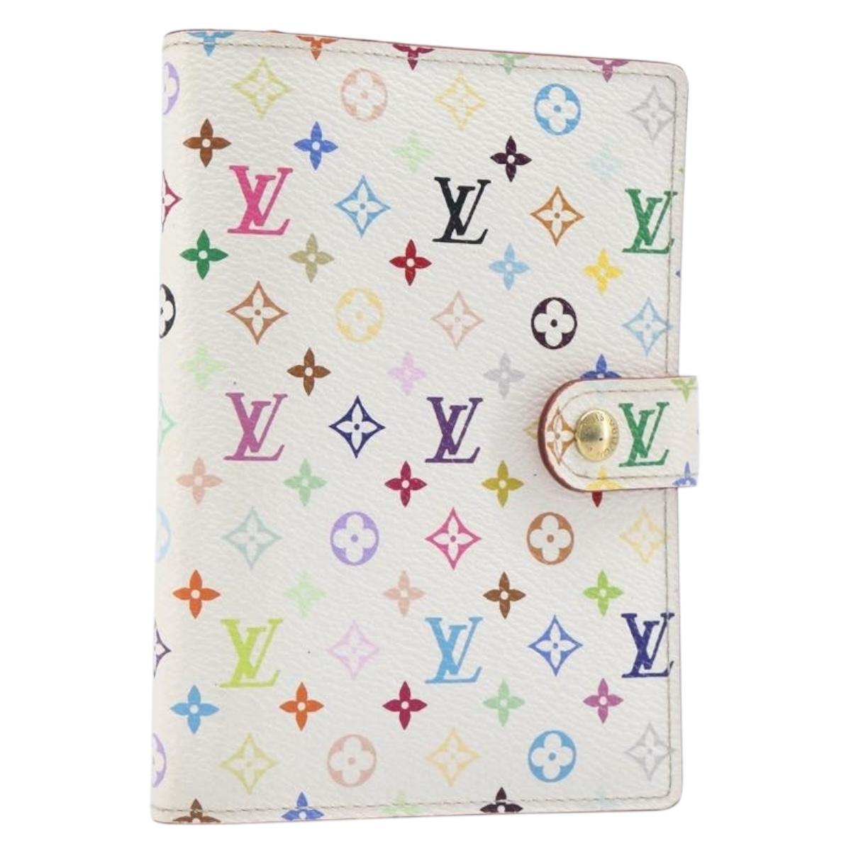 LOUIS VUITTON Monogram Multicolor Agenda PM Cover White R20896 LV Auth 199066