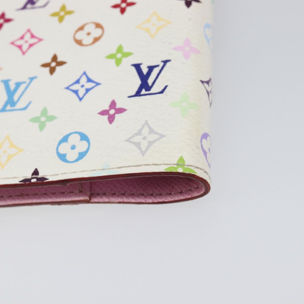 LOUIS VUITTON Monogram Multicolor Agenda PM Cover White R20896 LV Auth 199066