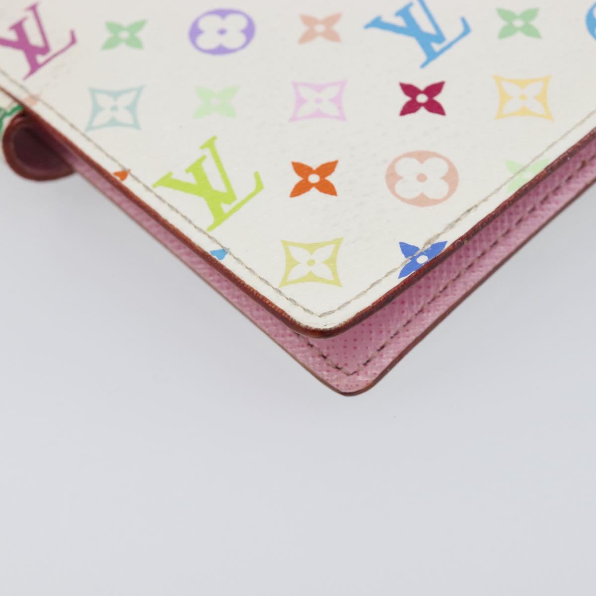 LOUIS VUITTON Monogram Multicolor Agenda PM Cover White R20896 LV Auth 199066