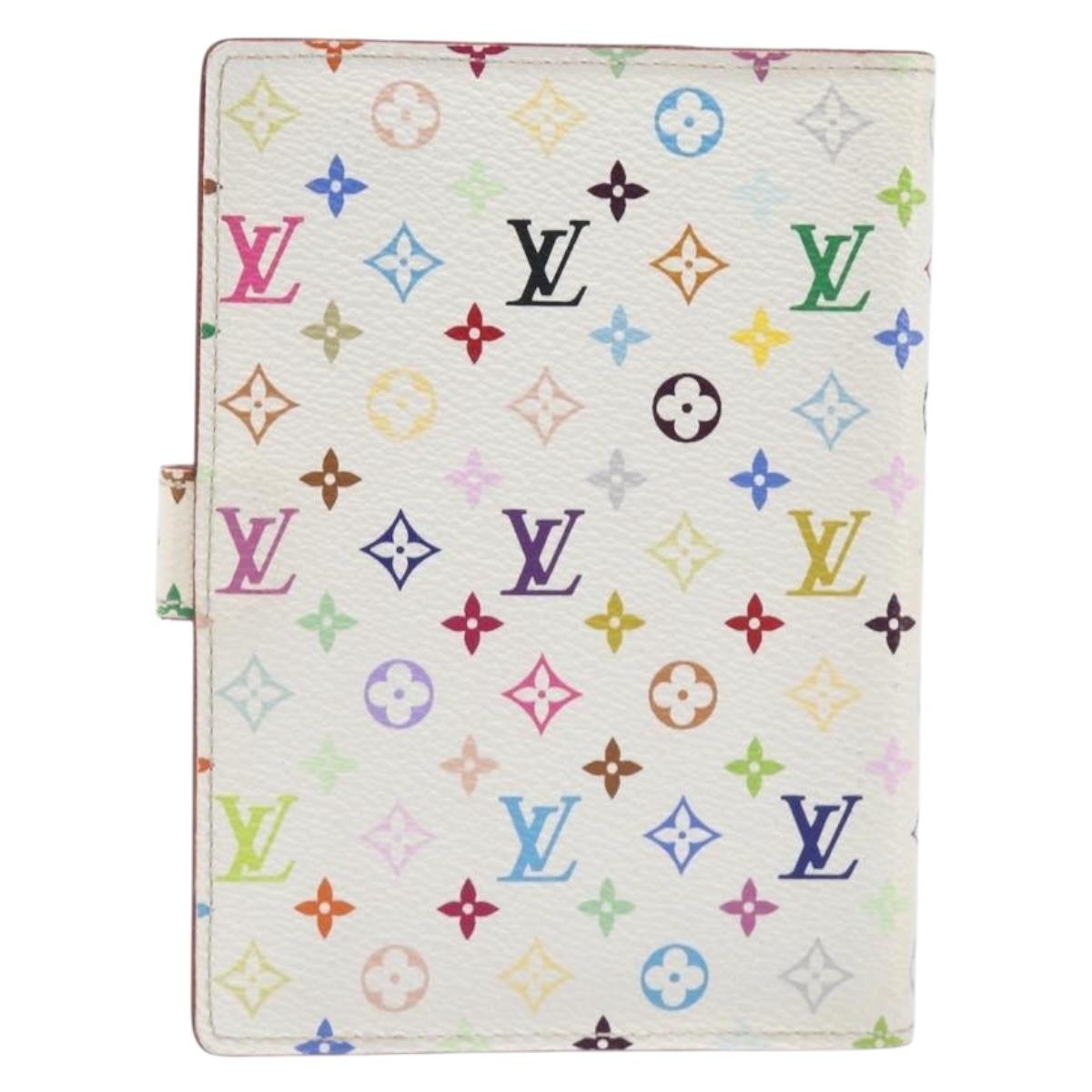LOUIS VUITTON Monogram Multicolor Agenda PM Cover White R20896 LV Auth 199066