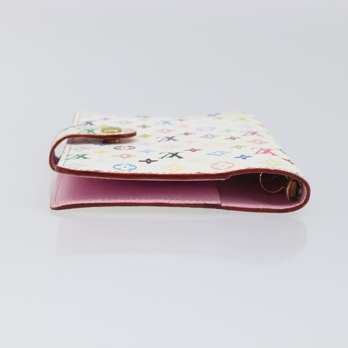 LOUIS VUITTON Monogram Multicolor Agenda PM Cover White R20896 LV Auth 199066