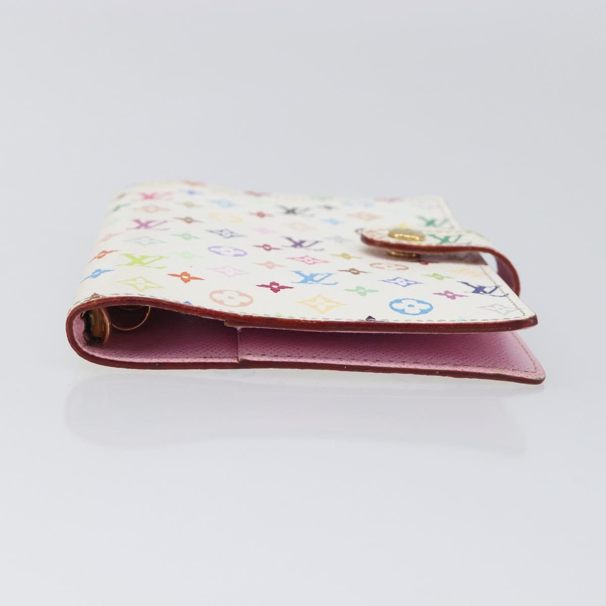 LOUIS VUITTON Monogram Multicolor Agenda PM Cover White R20896 LV Auth 199066