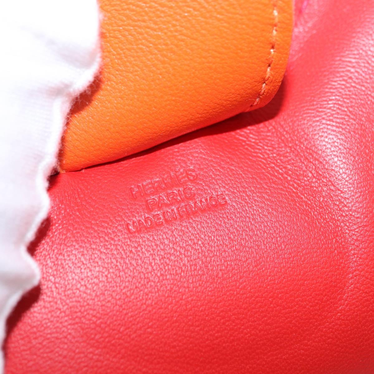 HERMES Rodeo Charm Leather Red Orange Auth 199067M