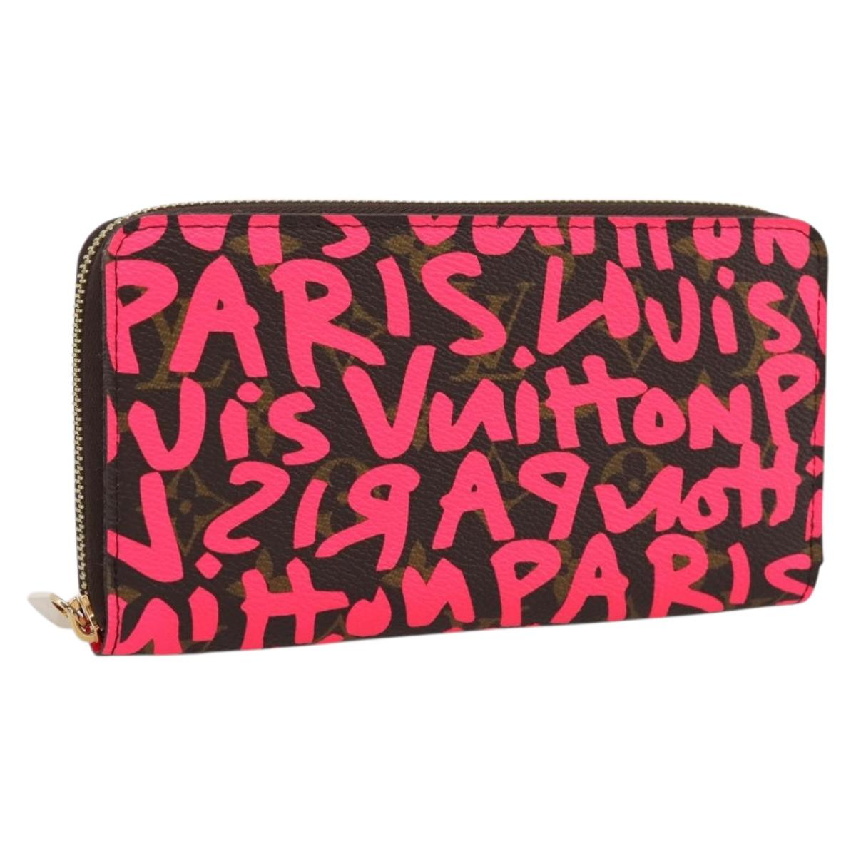 LOUIS VUITTON Monogram Graffiti Zippy Wallet Pink M93710 LV Auth 199073V