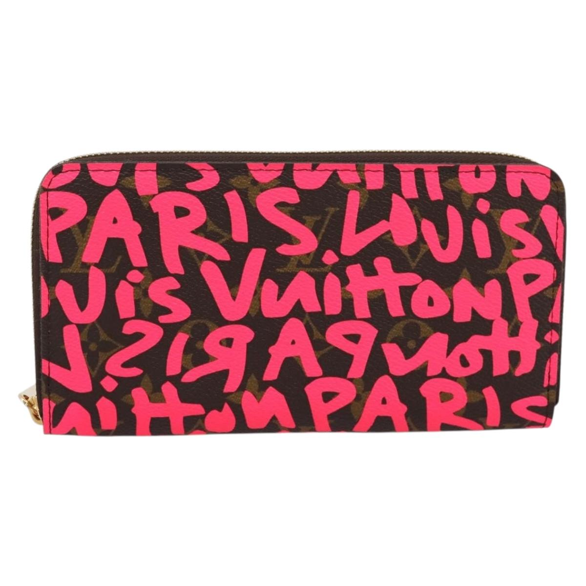 LOUIS VUITTON Monogram Graffiti Zippy Wallet Pink M93710 LV Auth 199073V
