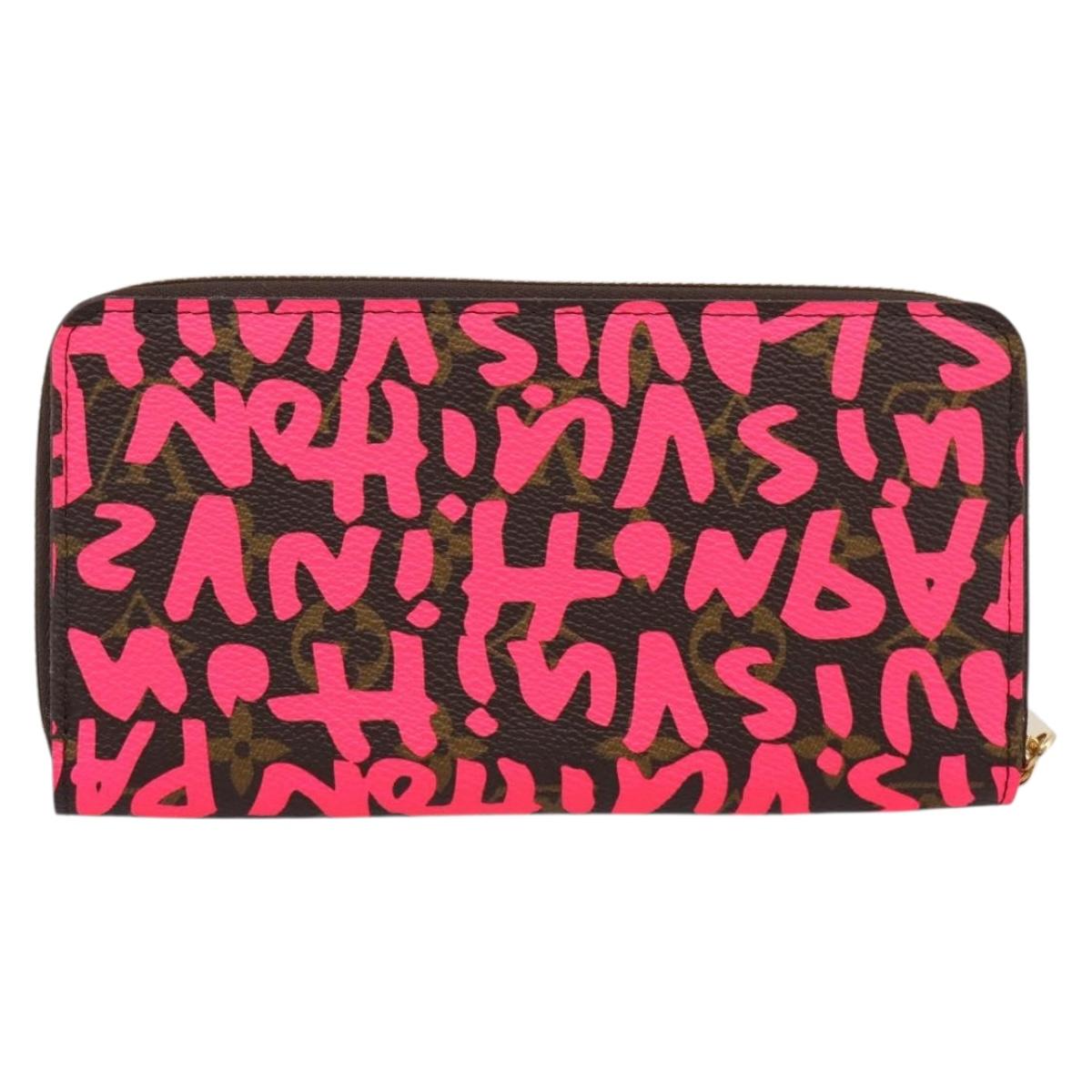 LOUIS VUITTON Monogram Graffiti Zippy Wallet Pink M93710 LV Auth 199073V