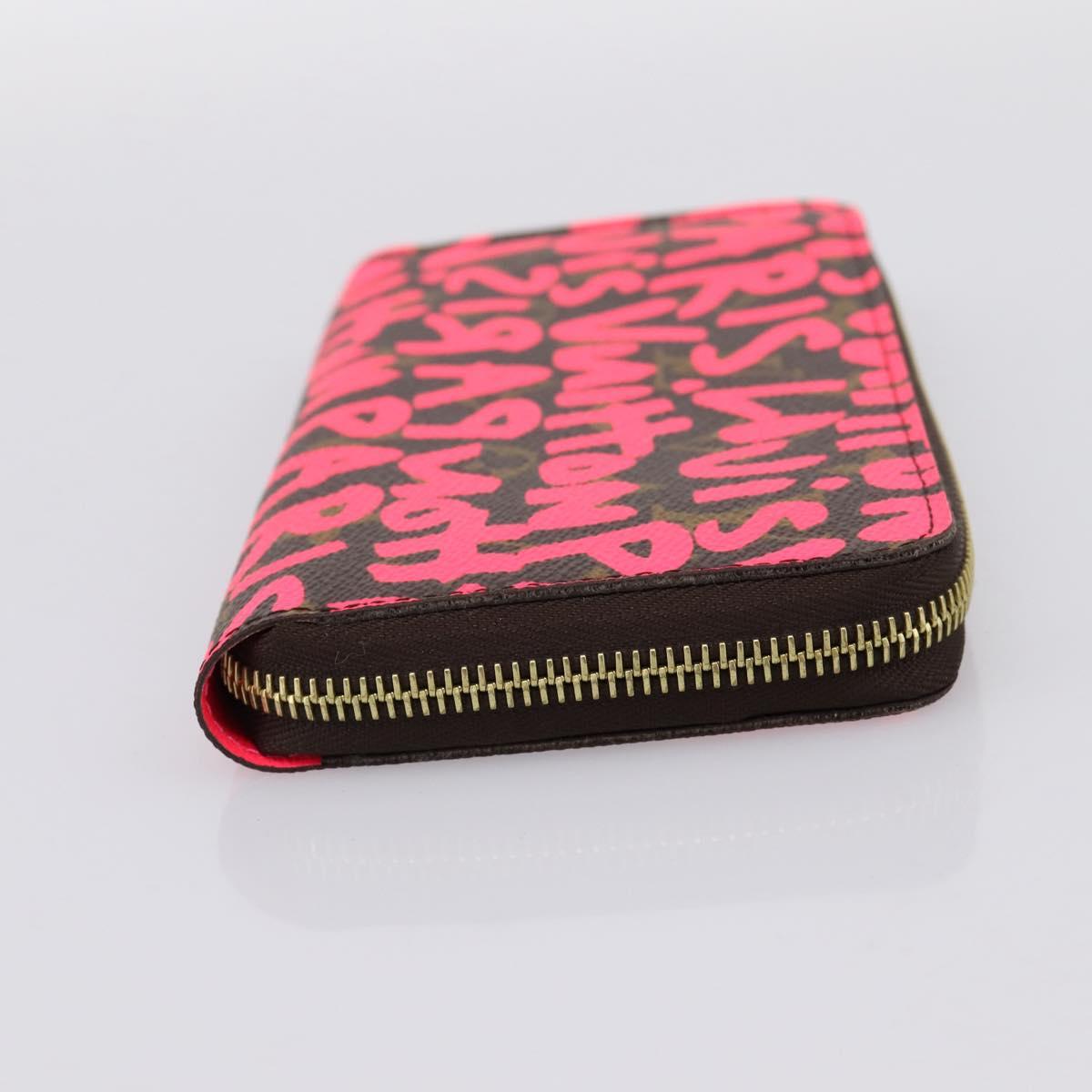 LOUIS VUITTON Monogram Graffiti Zippy Wallet Pink M93710 LV Auth 199073V