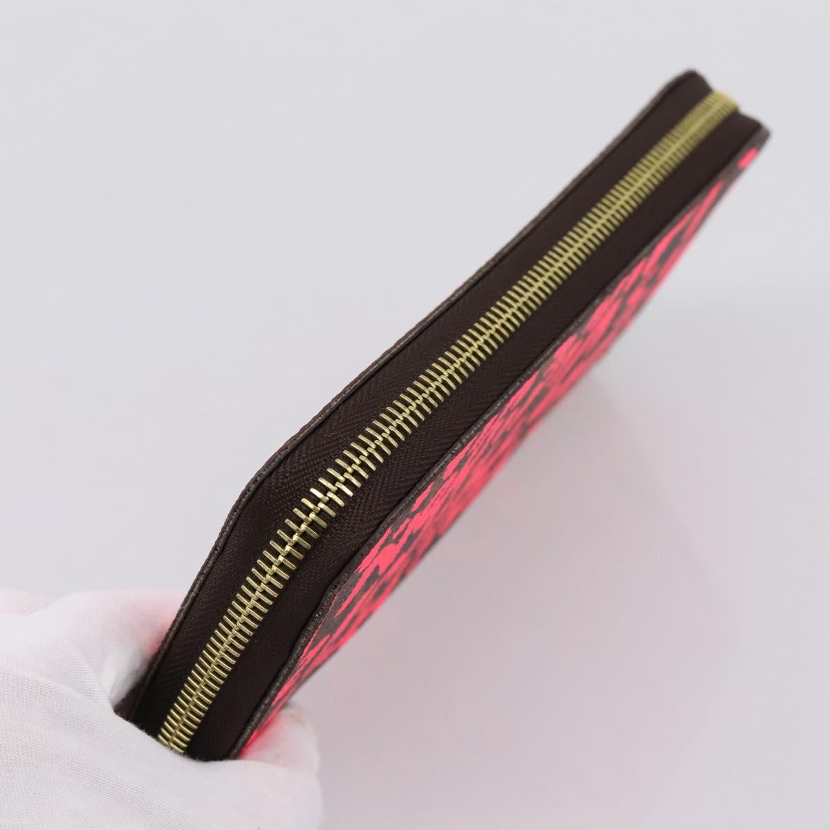LOUIS VUITTON Monogram Graffiti Zippy Wallet Pink M93710 LV Auth 199073V
