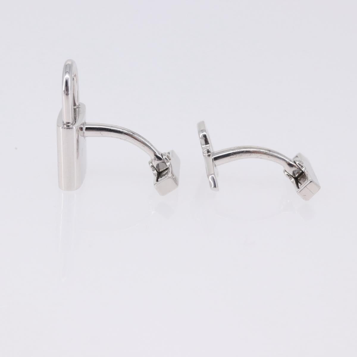 LOUIS VUITTON Boutondu Manchette Cadena & Key Cuffs Ag925 Silver LV Auth 199076V