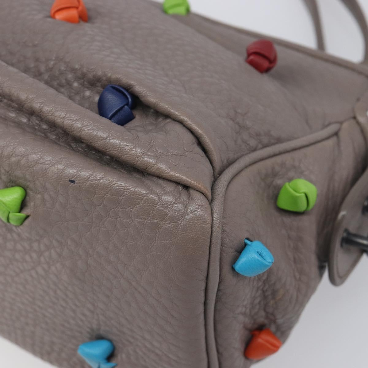 BOTTEGA VENETA Shoulder Bag Leather Gray Multicolor 210993 Auth 199078A