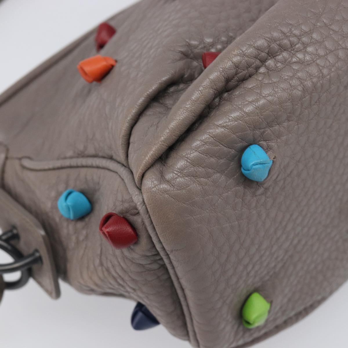 BOTTEGA VENETA Shoulder Bag Leather Gray Multicolor 210993 Auth 199078A