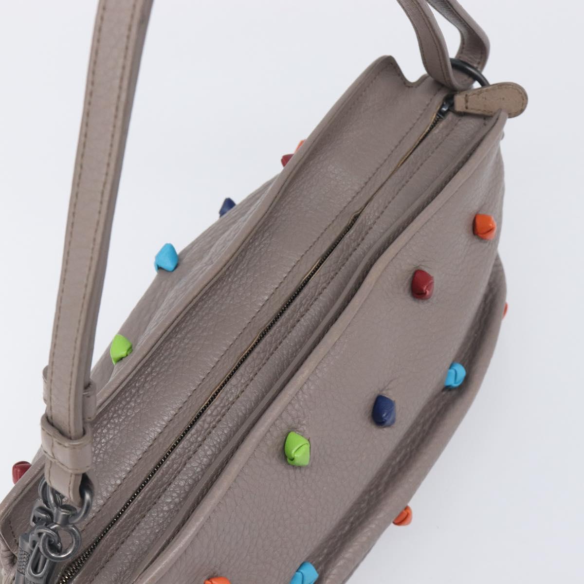 BOTTEGA VENETA Shoulder Bag Leather Gray Multicolor 210993 Auth 199078A