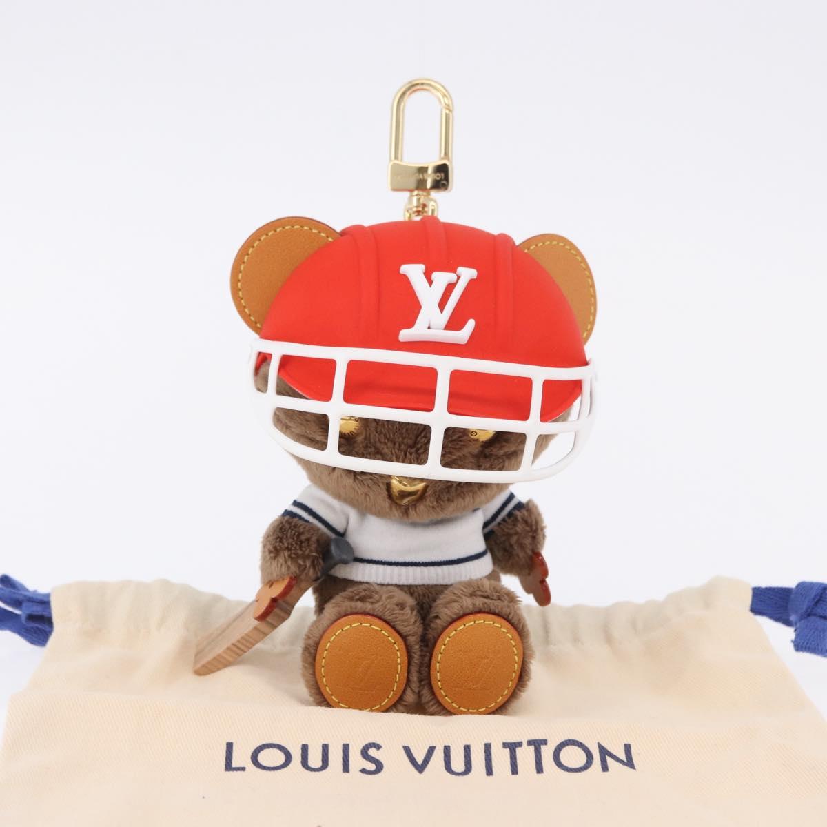 LOUIS VUITTON LV Louis Bear Cricket Bag Charm Fur Brown M03678 LV Auth 199080SAM