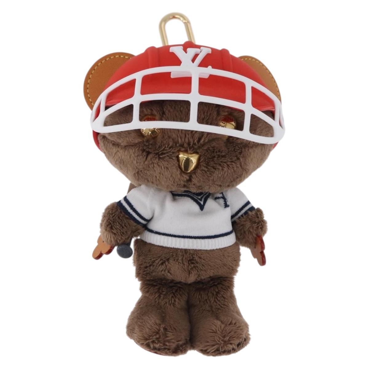 LOUIS VUITTON LV Louis Bear Cricket Bag Charm Fur Brown M03678 LV Auth 199080SAM