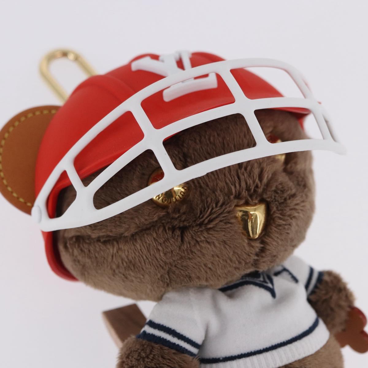 LOUIS VUITTON LV Louis Bear Cricket Bag Charm Fur Brown M03678 LV Auth 199080SAM