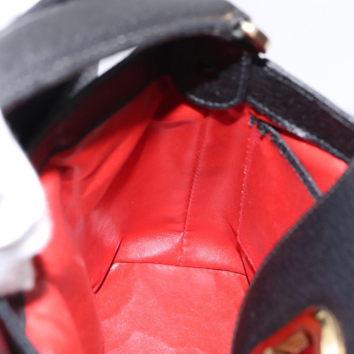 GUCCI Hand Bag Leather Black Gold 000 406 1080 Auth 199095