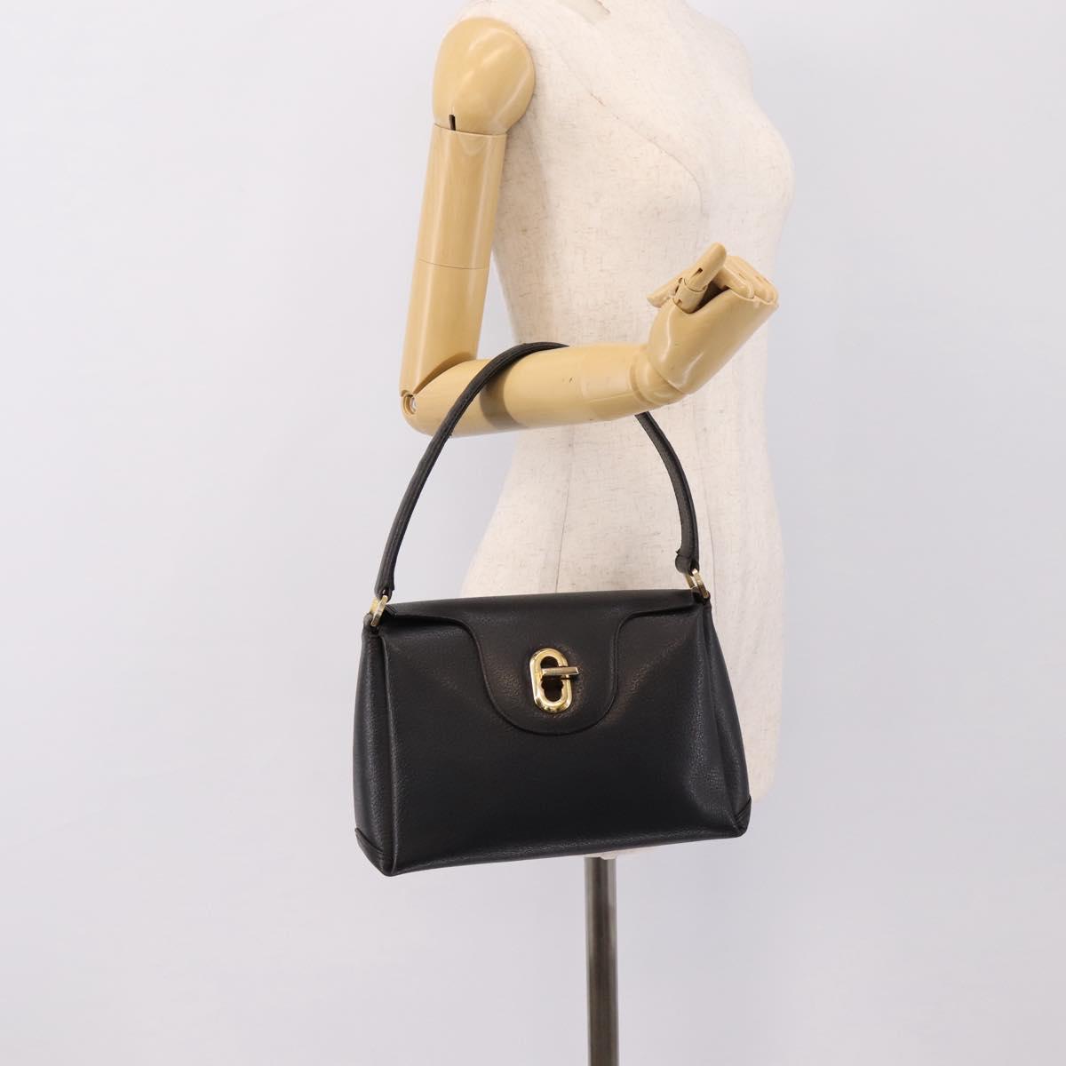 GUCCI Hand Bag Leather Black Gold 000 406 1080 Auth 199095