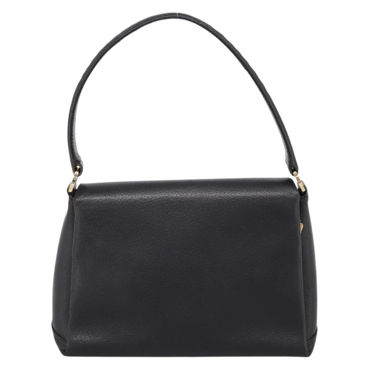 GUCCI Hand Bag Leather Black Gold 000 406 1080 Auth 199095