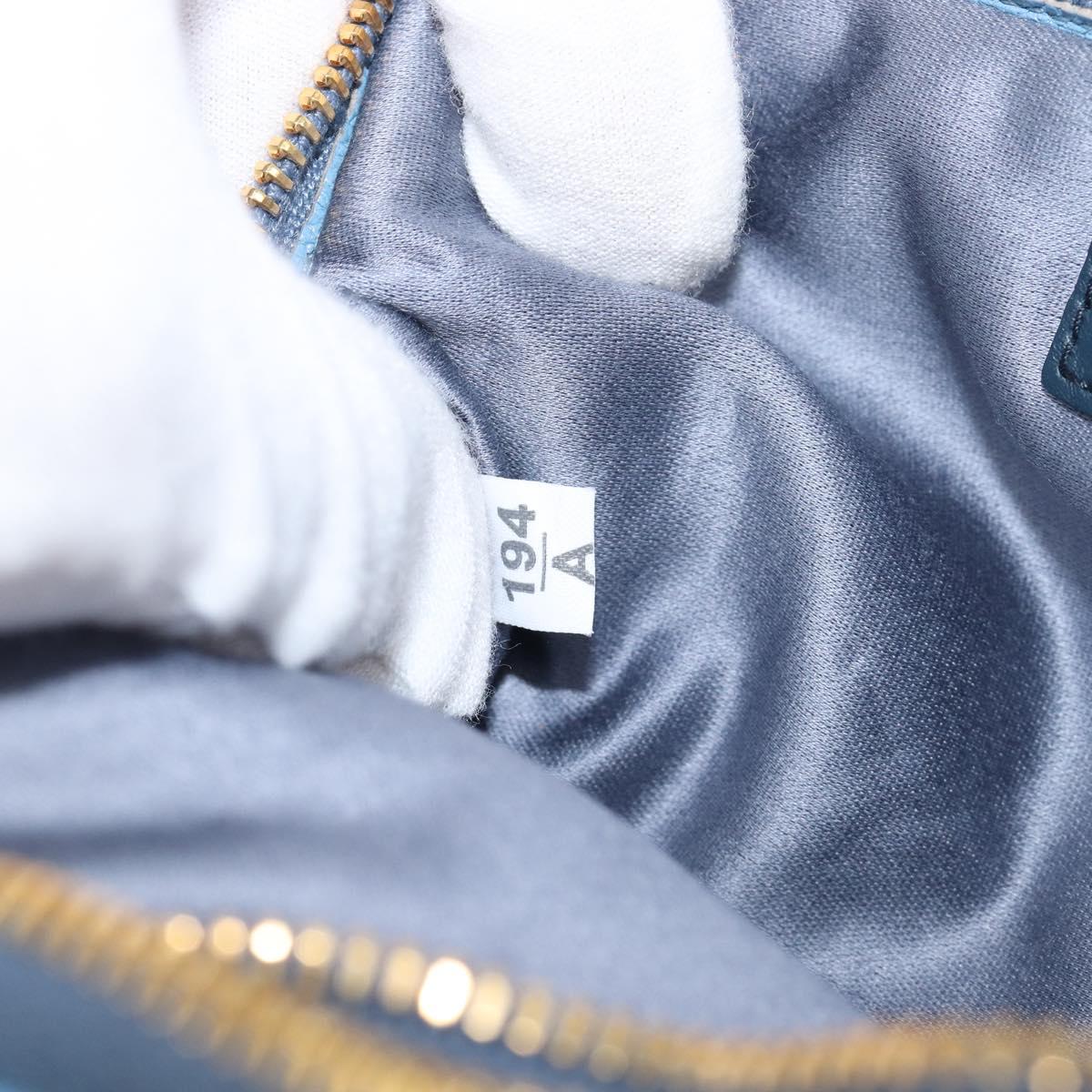 Miu Miu Hand Pouch Leather Light Blue Gold Auth 199107V