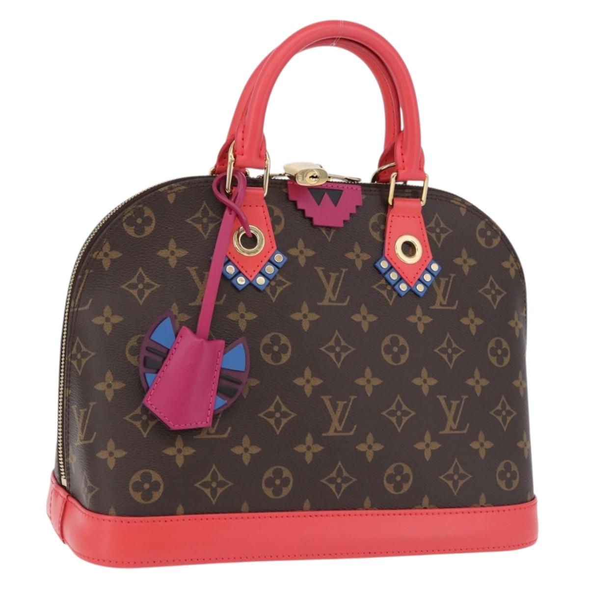LOUIS VUITTON Monogram Totem Alma PM Hand Bag Red Flamingo LV Auth 199111SAM