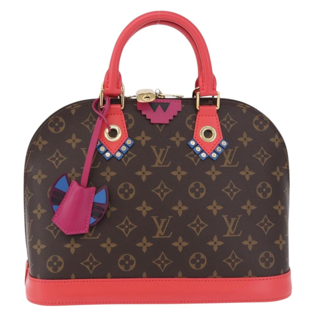 LOUIS VUITTON Monogram Totem Alma PM Hand Bag Red Flamingo LV Auth 199111SAM