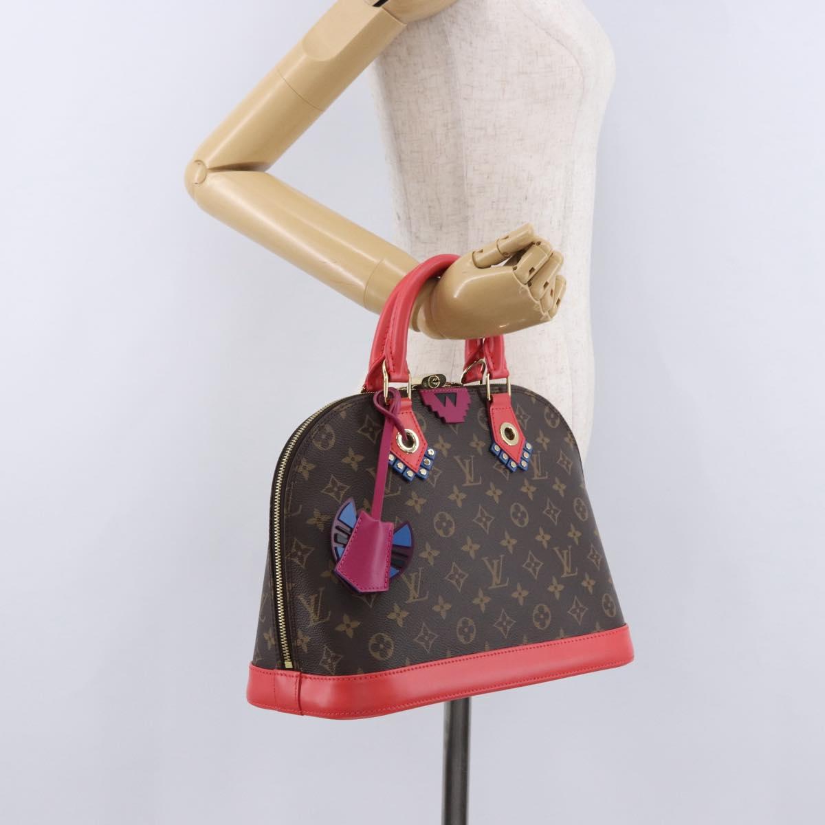 LOUIS VUITTON Monogram Totem Alma PM Hand Bag Red Flamingo LV Auth 199111SAM