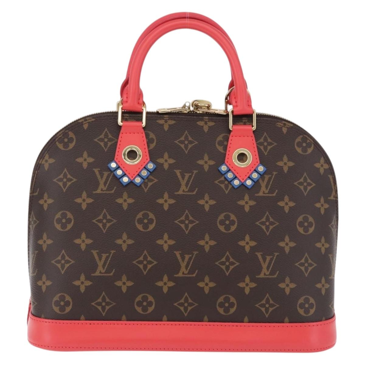 LOUIS VUITTON Monogram Totem Alma PM Hand Bag Red Flamingo LV Auth 199111SAM