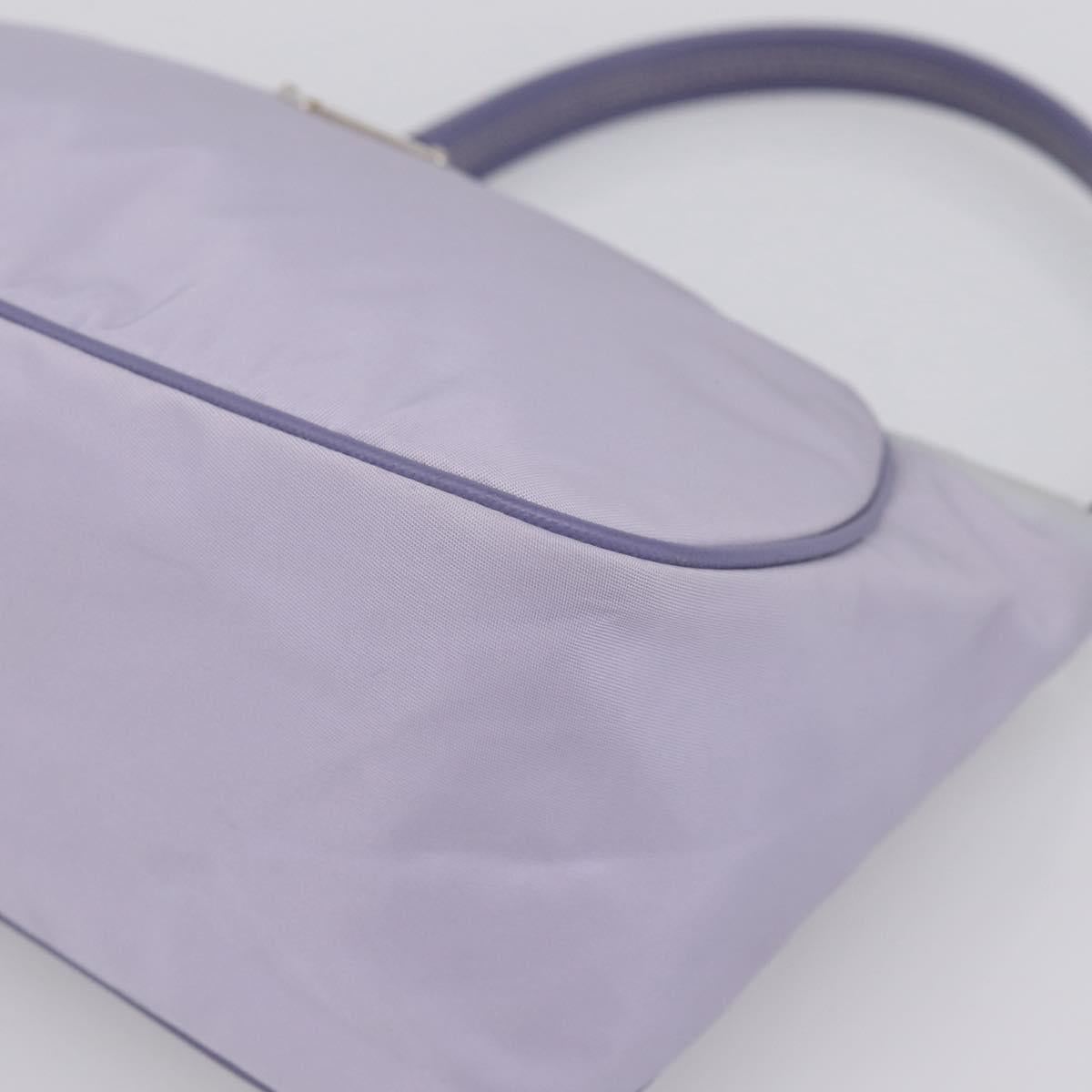 PRADA Shoulder Bag Nylon Lavende Silver Auth 199116A