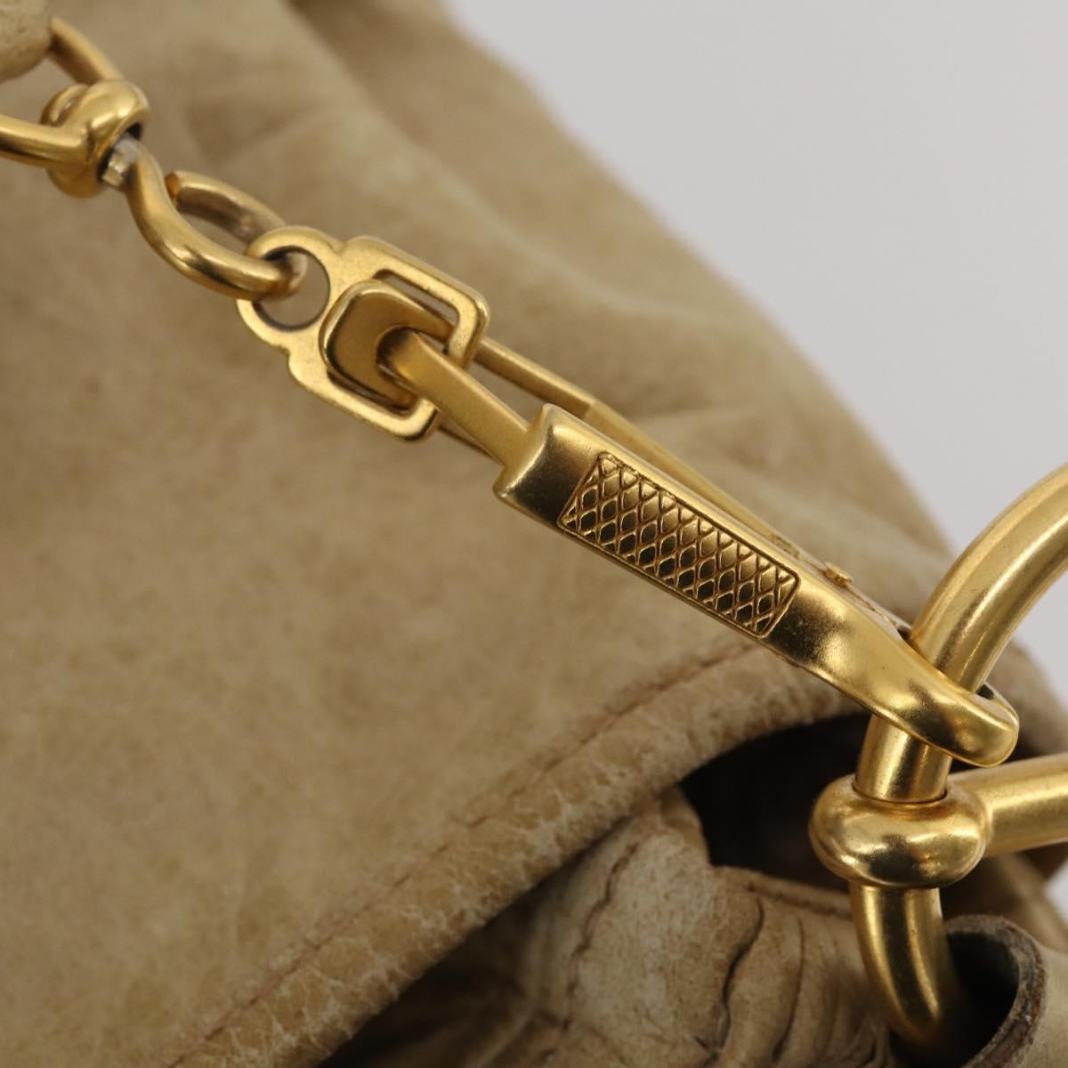 Miu Miu Shoulder Bag Leather 2way Beige Gold Auth 199120A