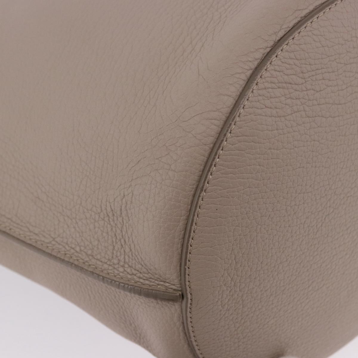 CELINE Big Bag Bucket Hand Bag Leather Gray Silver Auth 199121V